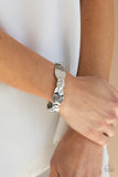 Absolutely Applique - Silver - Stretch Bracelet - Paparazzi Accessories