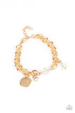 Lovable Luster - Gold - Iridescent - Charm - Clasp Bracelet - Paparazzi Accessories