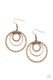 Bodaciously Bubbly - Copper - Earrings - Paparazzi Accessories