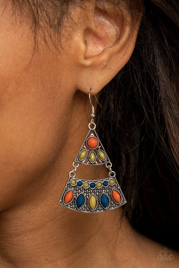Desert Fiesta - Multi Colored - Earrings - Paparazzi Accessories