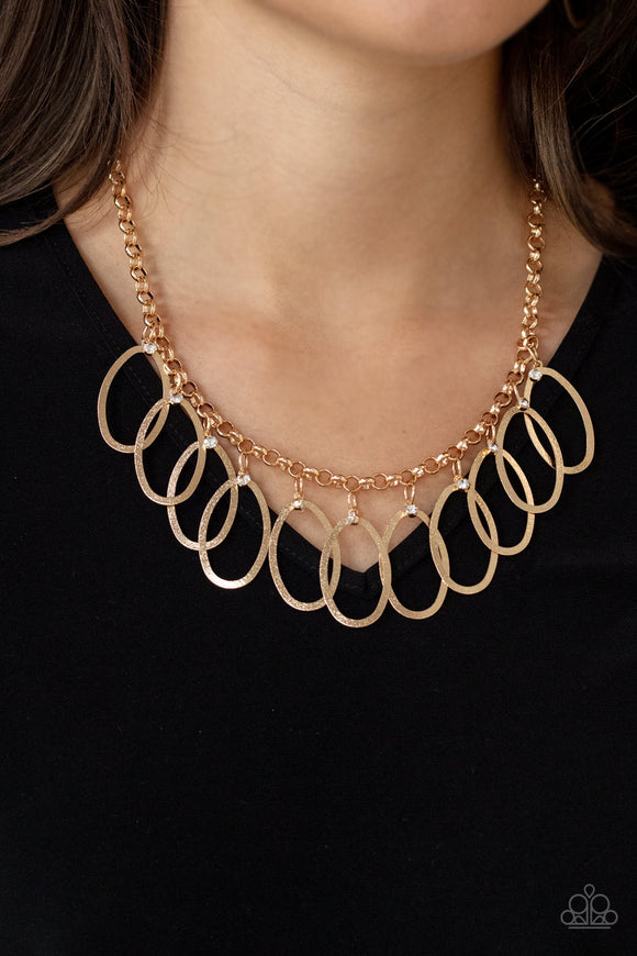 Double OVAL-time - Gold - Necklace - Paparazzi Accessories
