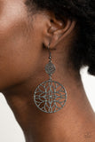 Mandala Eden - Black Gunmetal - Earrings - Paparazzi Accessories