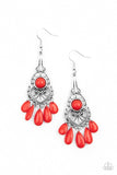 Fruity Tropics - Red - Bead - Earrings - Paparazzi Accessories