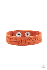 Rural Equinox - Orange - Leather - Snap Bracelet - Paparazzi Accessories
