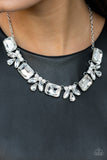 Long Live Sparkle - White - Rhinestone - Necklace - Empower Me Pink 2021 Exclusive! -Paparazzi Accessories