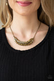 Flight of FANCINESS - Brass - Feather - Necklace - Paparazzi Accessories
