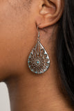 Icy Mosaic - Blue - Rhinestone - Earrings - Paparazzi Accessories