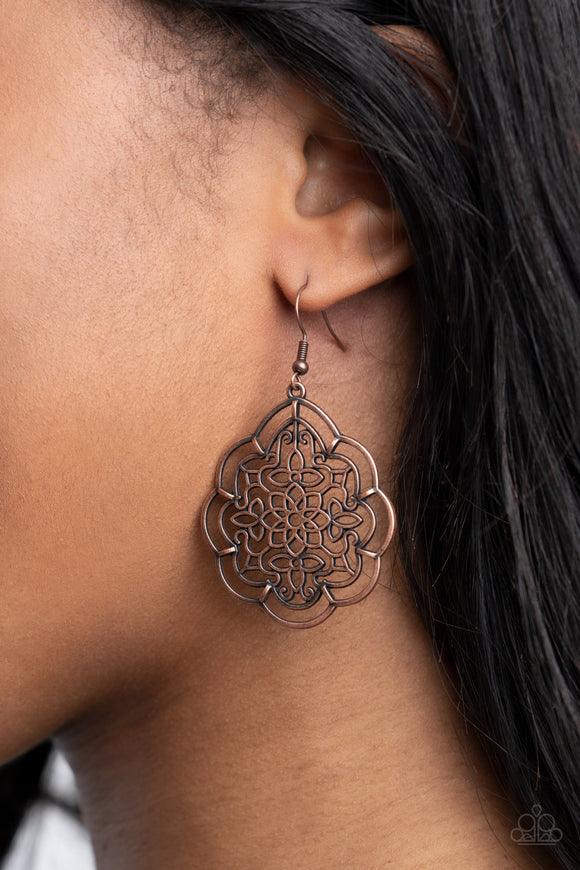 Tour de Taj Mahal - Copper - Earrings - Paparazzi Accessories