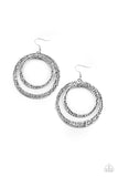 Rounded Out - Silver - Earrings - Paparazzi Accessories