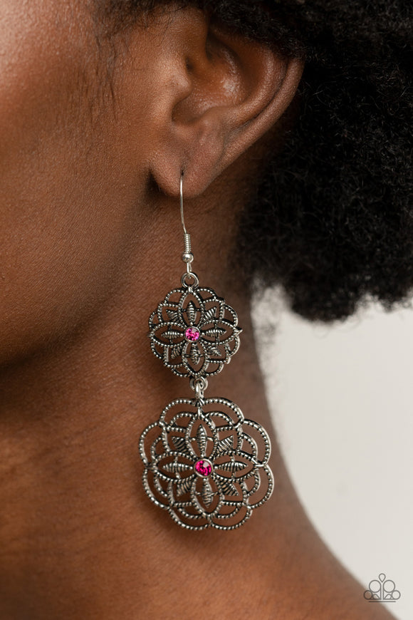 Mandala Mecca - Pink - Earrings - Paparazzi Accessories