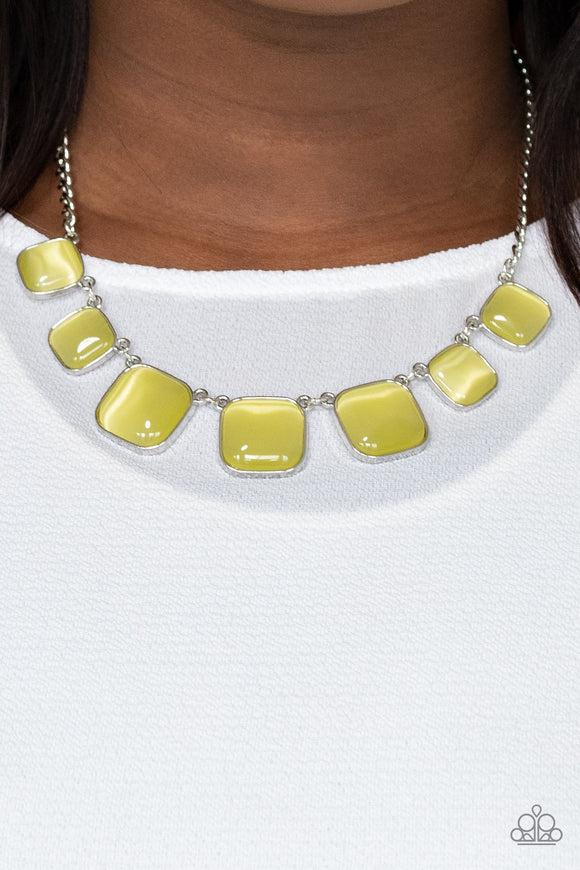 Aura Allure - Yellow - Cat's Eye - Necklace - Paparazzi Accessories