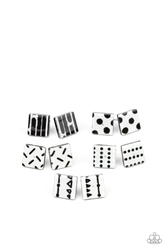Starlet Shimmer  -  Square -  Post Earrings - Set Of 10 - Paparazzi Accessories