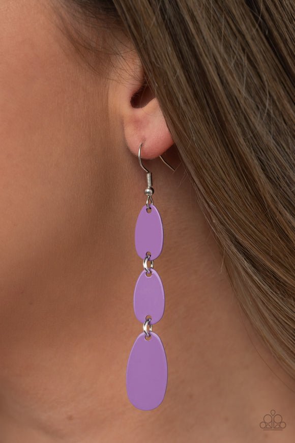 Rainbow Drops - Purple - Earrings - Paparazzi Accessories