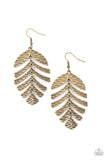 Palm Lagoon - Brass - Earrings - Paparazzi Accessories