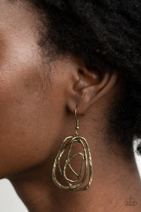 Artisan Relic - Brass - Earrings - Paparazzi Accessories
