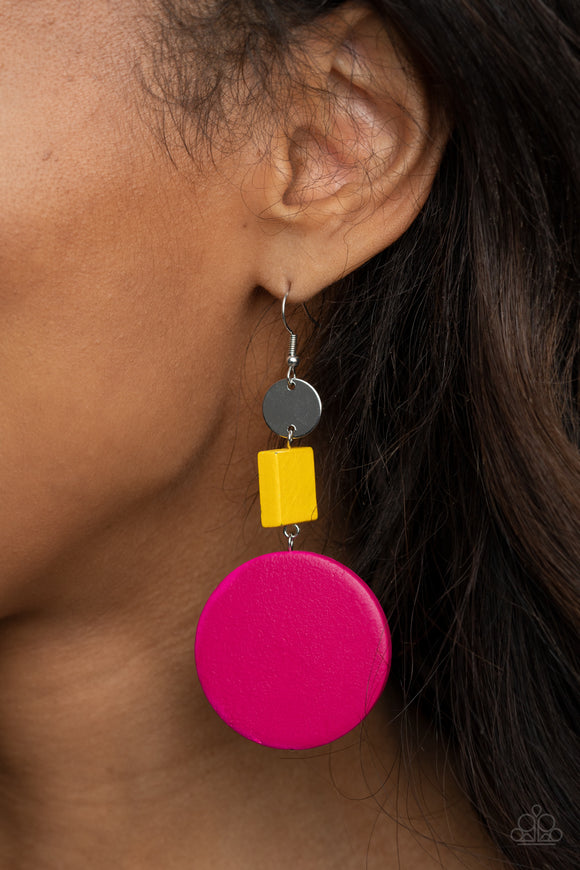 Modern Materials - Multi Colored - Wooden - Earrings - Paparazzi Accessories