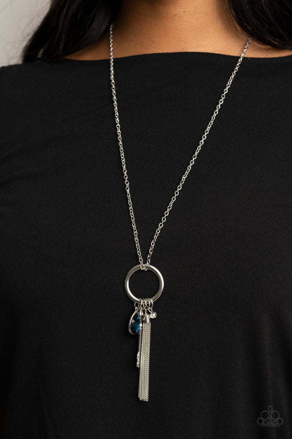 Unlock Your Sparkle - Blue - Key - Charm - Necklace - Paparazzi Accessories