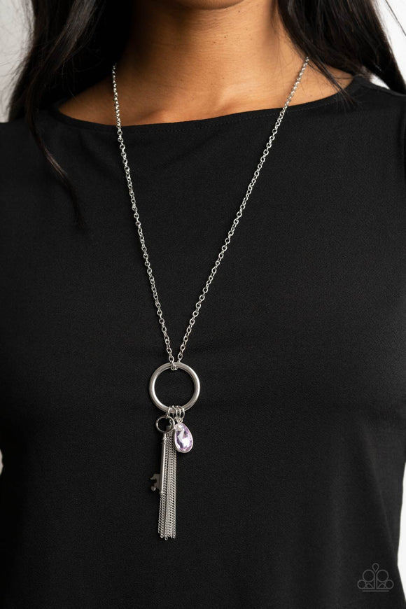 Unlock Your Sparkle - Purple - Key - Charm - Necklace - Paparazzi Accessories
