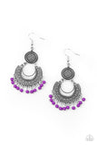 Yes I CANCUN - Purple - Bead - Earrings - Paparazzi Accessories