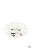 Exquisitely Elegant - White - Pearl - Stretch Bracelet - Paparazzi Accessories