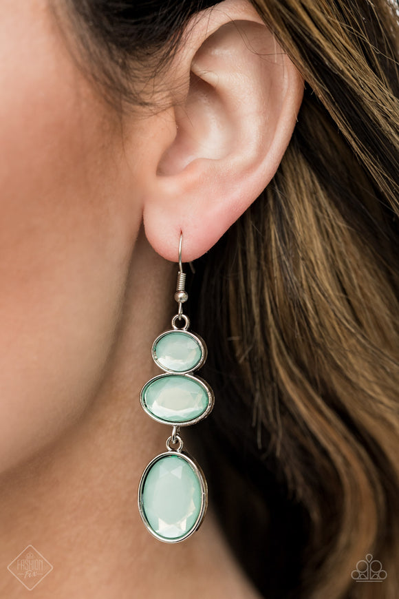Tiers Of Tranquility - Blue - Earrings - Fashion Fix Exclusive May 2021 - Paparazzi Accessories