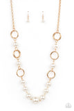 COUNTESS Me In - Gold - White Pearl - Necklace - Paparazzi Accessories