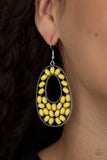 Beaded Shores - Yellow - Earrings - Paparazzi Accessories