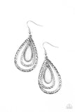 Teardrop Torrent - White - Stone - Earrings - Paparazzi Accessories