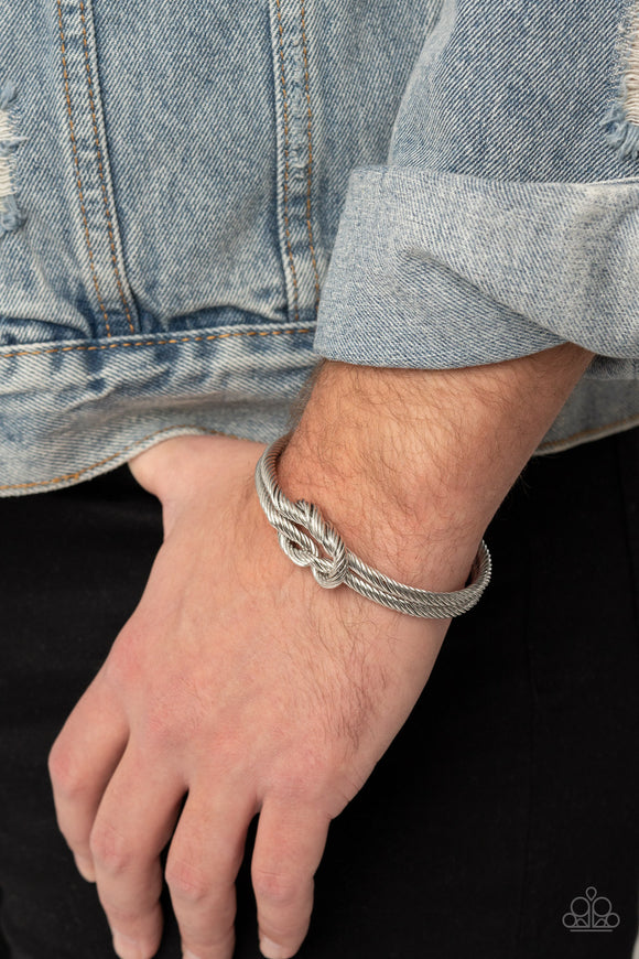 Nautical Grunge - Silver - Men's Collection - Cuff Bracelet - Paparazzi Accessories