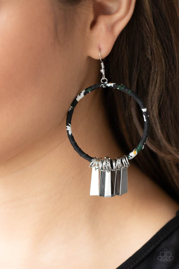 Garden Chimes - Black - Earrings - Paparazzi Accessories