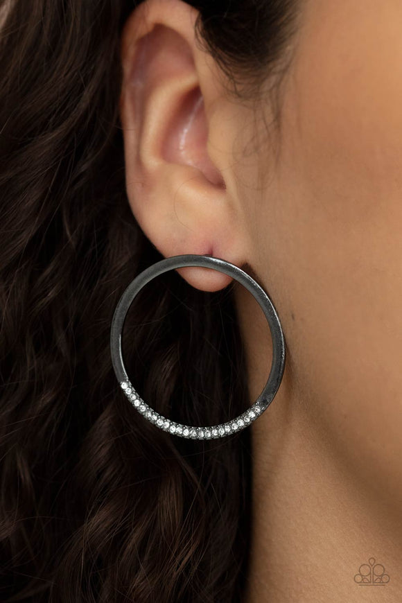 Spot On Opulence - Black Gunmetal - Post Earrings - Paparazzi Accessories