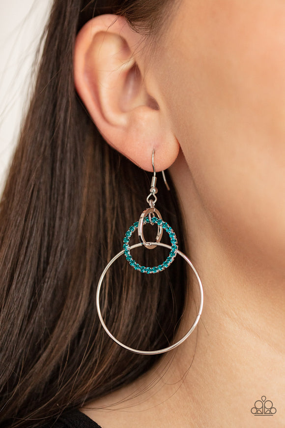 In An Orderly Fashion - Blue - Earrings - Paparazzi Accessories