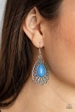 Dream STAYCATION - Blue - Filigree - Earrings - Paparazzi Accessories