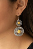 Sunny Sahara - Yellow - Stone - Earrings - Paparazzi Accessories