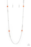 Teasingly Trendy - Orange - Iridescent Bead - Cat's Eye - Necklace - Paparazzi Accessories