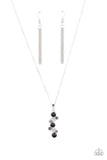 Classically Clustered - Black - Rhinestone - Necklace - Paparazzi Accessories