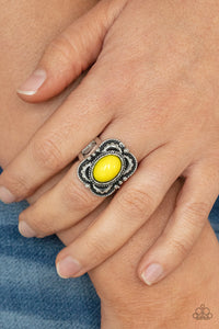 Vivaciously Vibrant - Yellow - Ring - Paparazzi Accessories