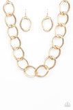 Industrial Intimidation - Gold - Necklace - Paparazzi Accessories
