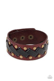LACES Loaded - Brass - Brown Leather - Snap Bracelet - Paparazzi Accessories