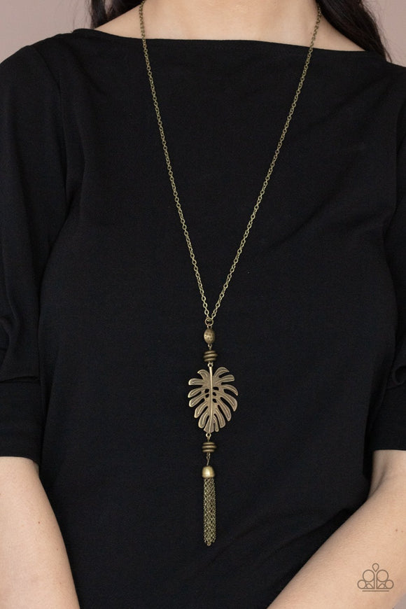 Palm Promenade - Brass - Necklace - Paparazzi Accessories