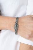 Locked in Luster - Silver - Hematite - Hinge Bracelet - Paparazzi Accessories