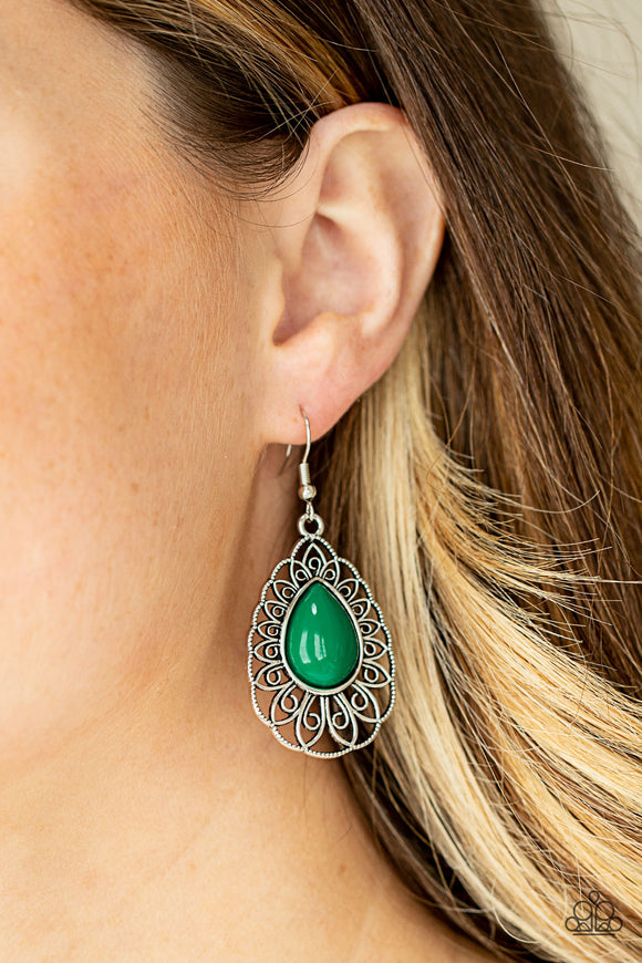 Dream STAYCATION - Green - Earrings - Paparazzi Accessories