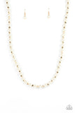 Nautical Novelty - Gold Bead - White Pearl - Necklace - Paparazzi Accessories