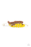 Down HOMESPUN - Yellow - Cat's Eye - Urban Bracelet - Paparazzi Accessories
