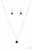 Undeniably Demure - Blue - Rhinestone - Necklace - Paparazzi Accessories