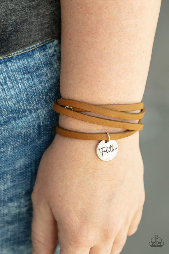 Wonderfully Worded - Brown - Suede - Clasp Bracelet - Paparazzi Accessories