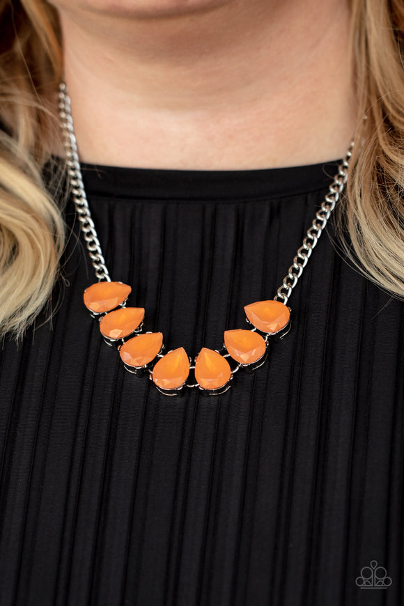 Above The Clouds - Orange - Necklace - Paparazzi Accessories