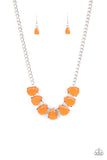 Above The Clouds - Orange - Necklace - Paparazzi Accessories