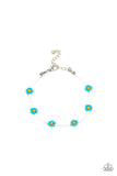 Camp Flower Power - Blue - Flower - Seed Bead - Clasp Bracelet - Paparazzi Accessories