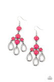 Mediterranean Magic - Pink - Opalescent Bead - Earrings - Paparazzi Accessories
